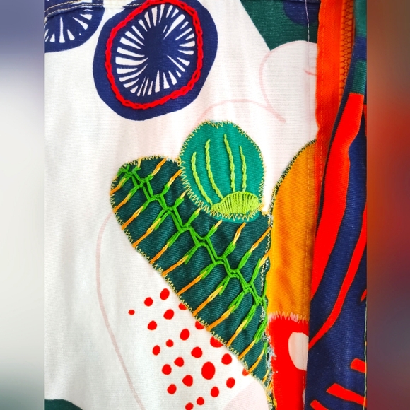 One of a Kind Jumpsuit Handmade Funky Large Floral Print L/XL - Picture 4 of 5